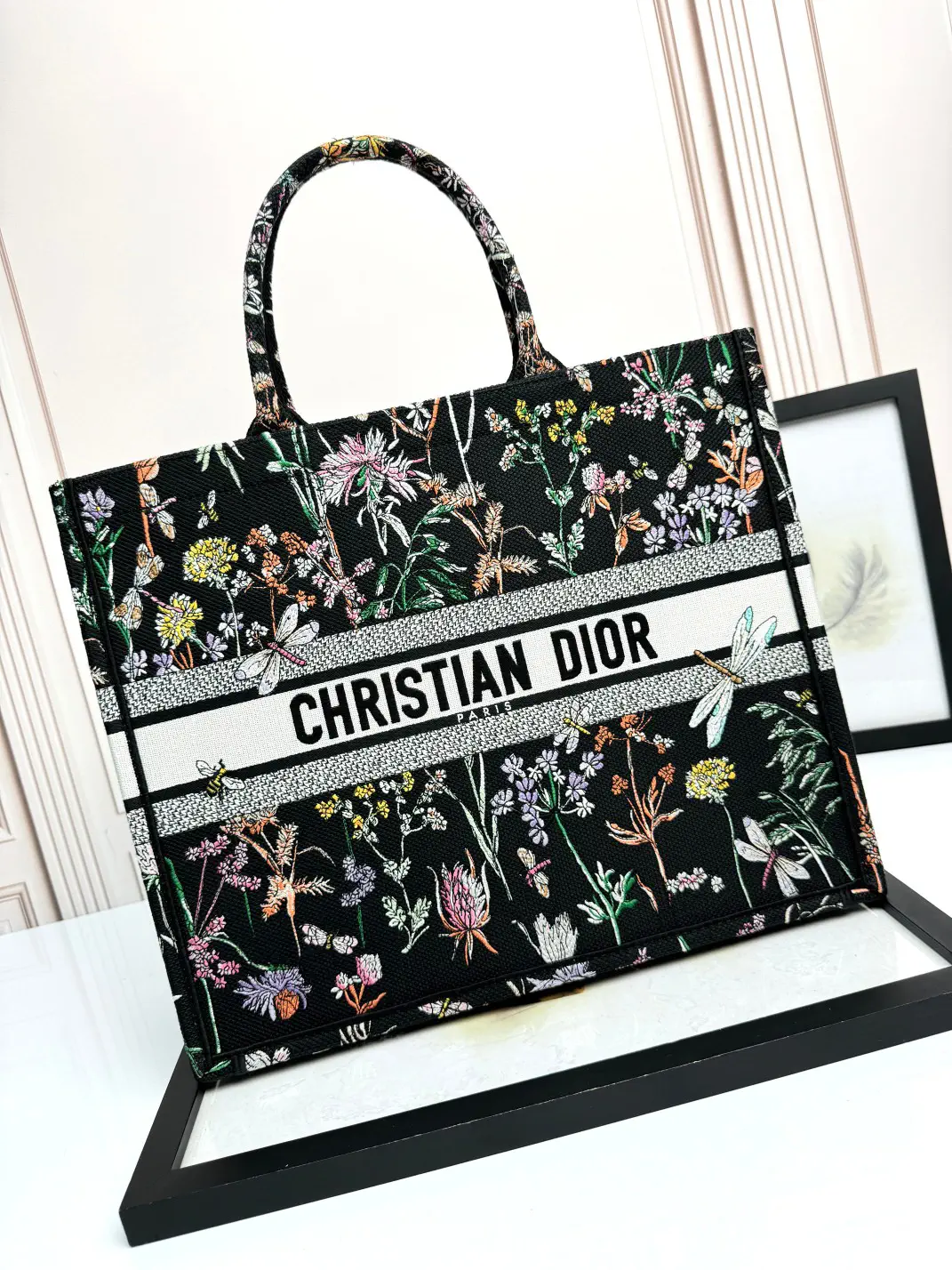 Dior Floral Embroidered Book Tote Bag image 1