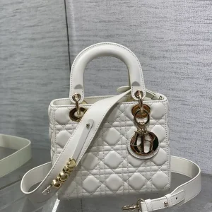 Dior White Quilted Top Handle Bag image 1