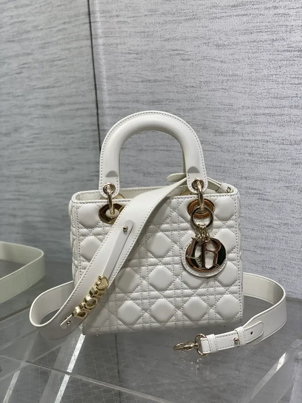 Dior White Quilted Top Handle Bag image 1