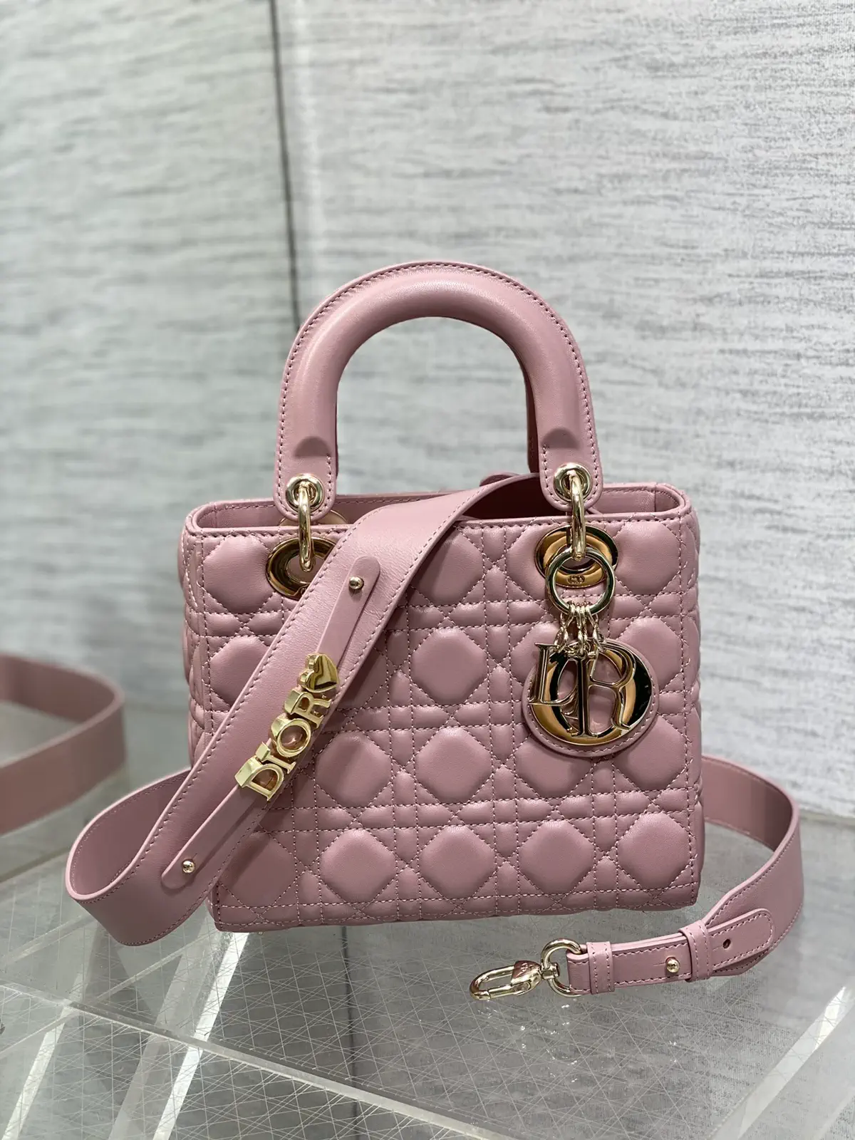 Dior Quilted Top Handle Bag with Detachable Shoulder Strap image 1