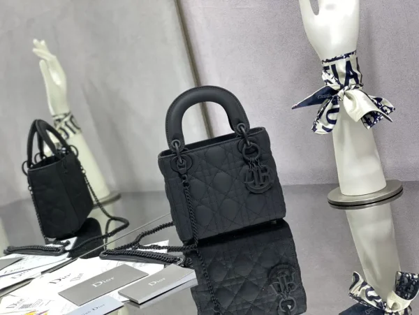 Dior Black Quilted Mini Lady Bag image 1