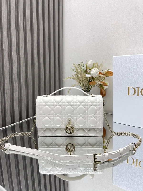Dior Quilted Top Handle Bag with Chain Strap image 1