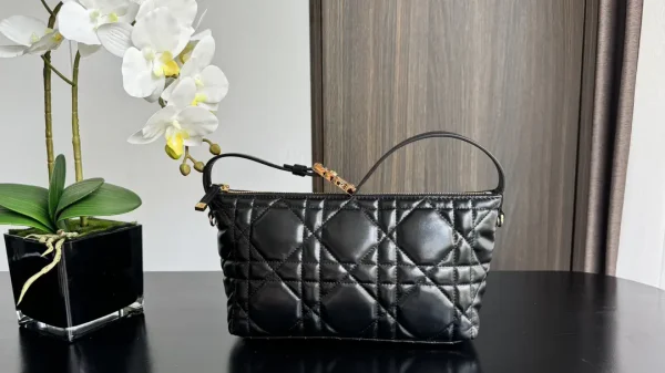 Dior Black Quilted Top Handle Bag image 1