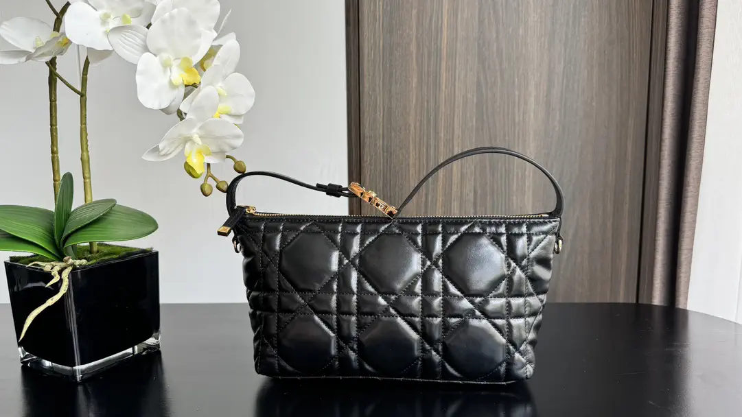 Dior Black Quilted Top Handle Bag image 1