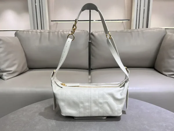 Dior White Quilted Leather Shoulder Bag image 1
