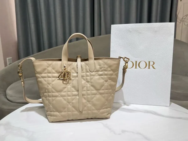 Dior Quilted Leather Medium Vertical Tote Bag image 1
