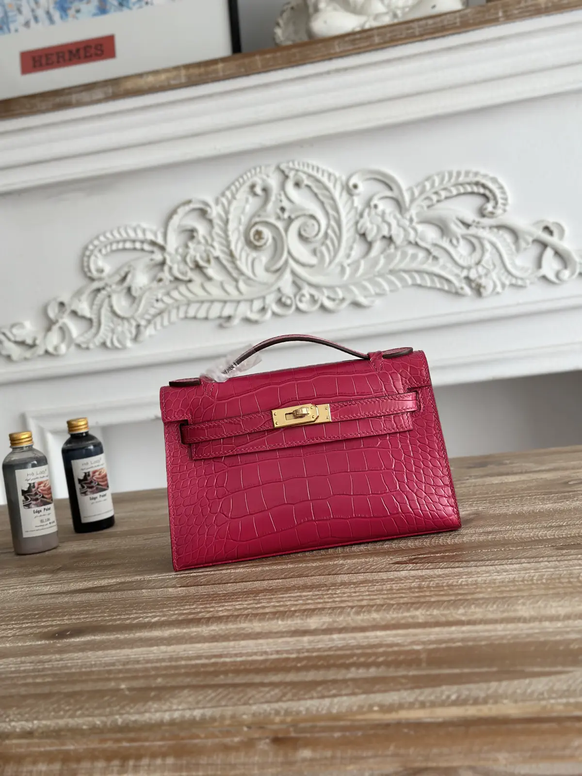 Hermès Crocodile-Embossed Kelly Mini Top Handle Bag image 1