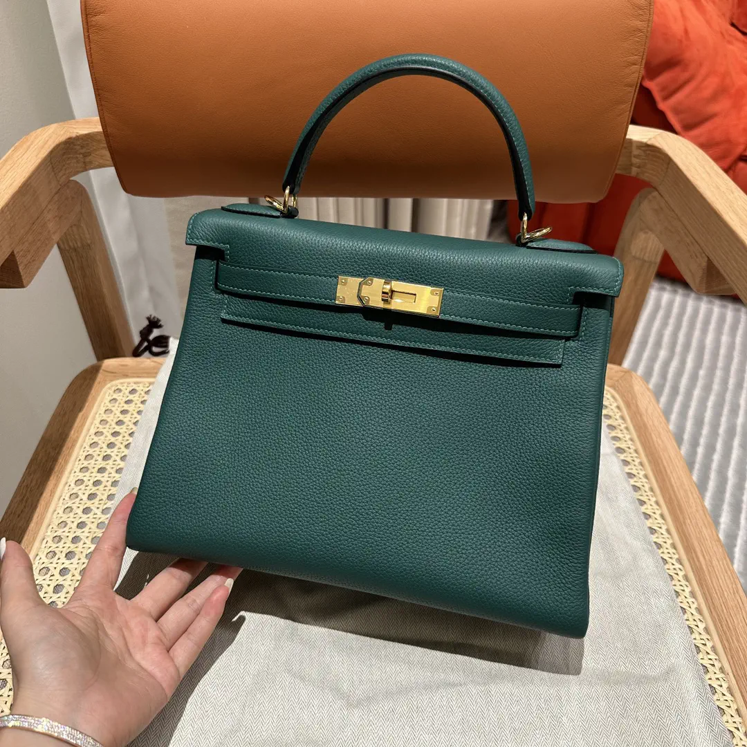 Hermès Malachite Green Top Handle Bag image 1
