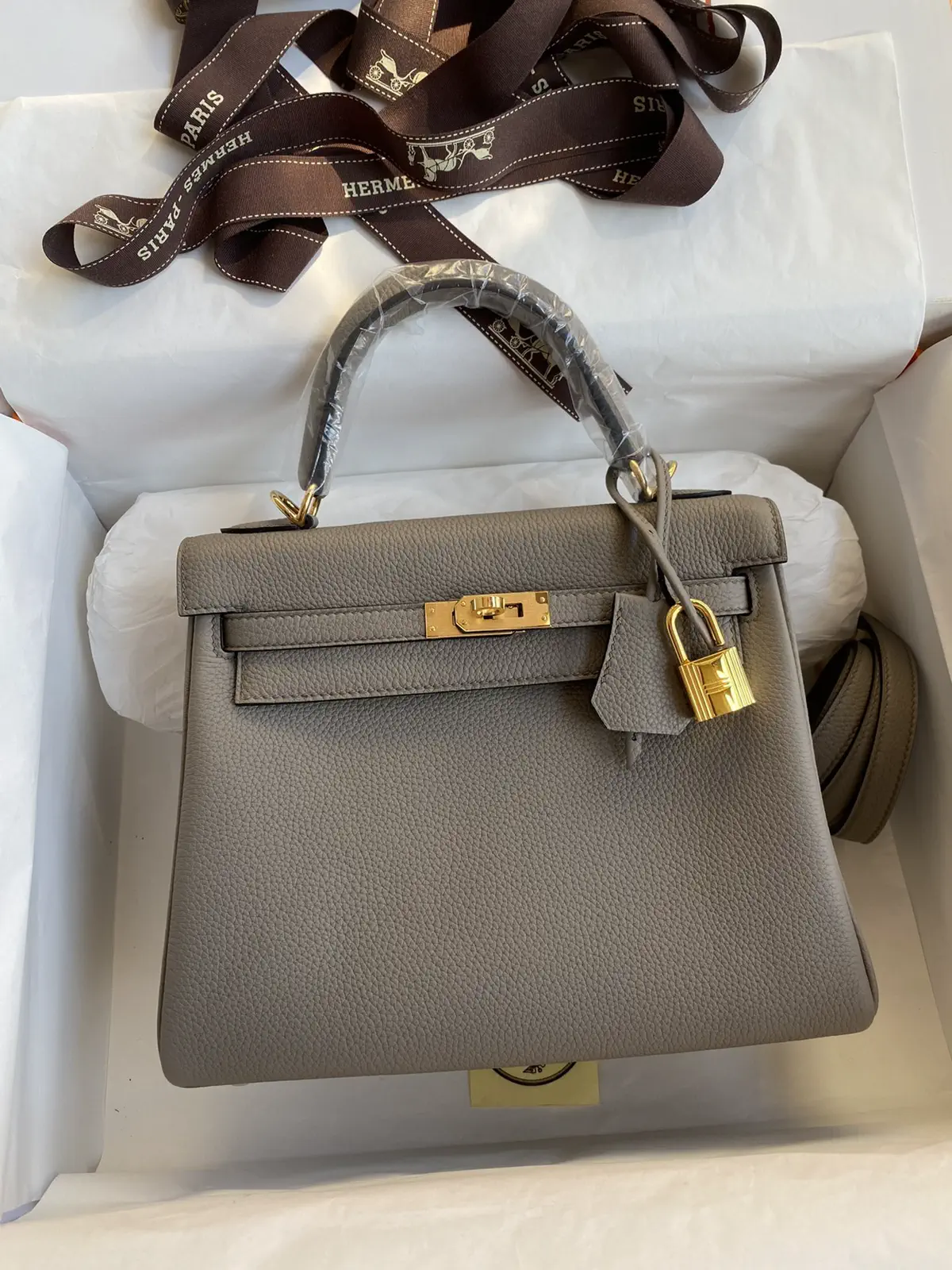 Hermès Gray Top Handle Bag image 1