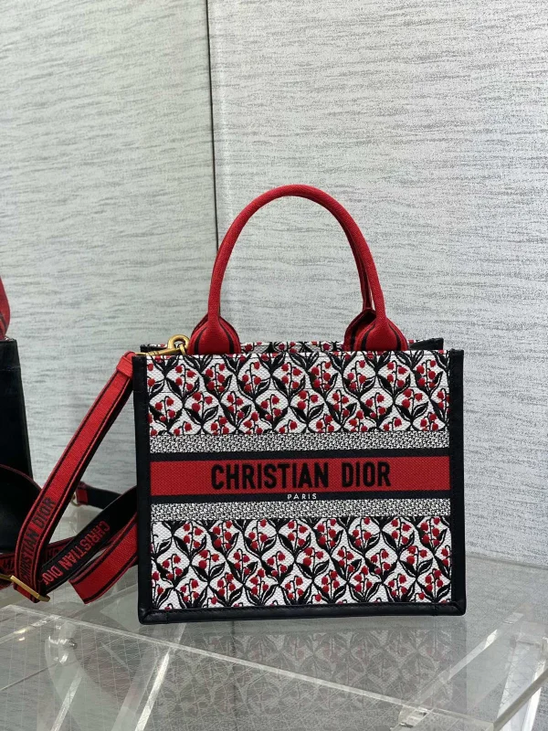 Dior Floral Print Tote Bag with Adjustable Shoulder Strap image 1