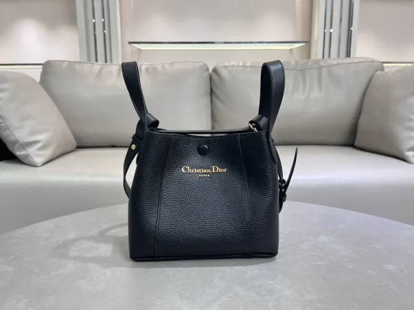 Dior Black Leather Bucket Bag image 1