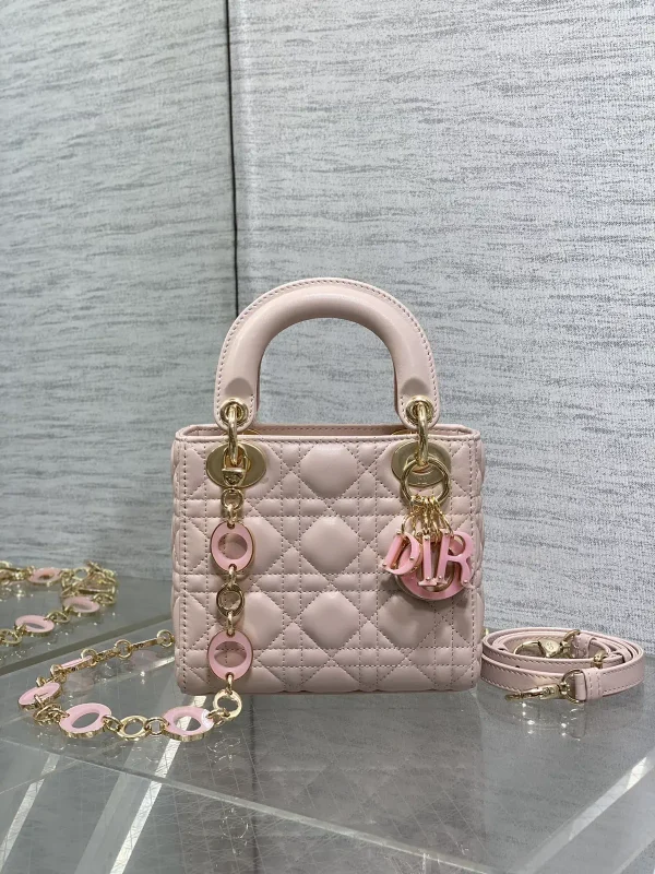 Dior Quilted Top Handle Bag with Charms image 1