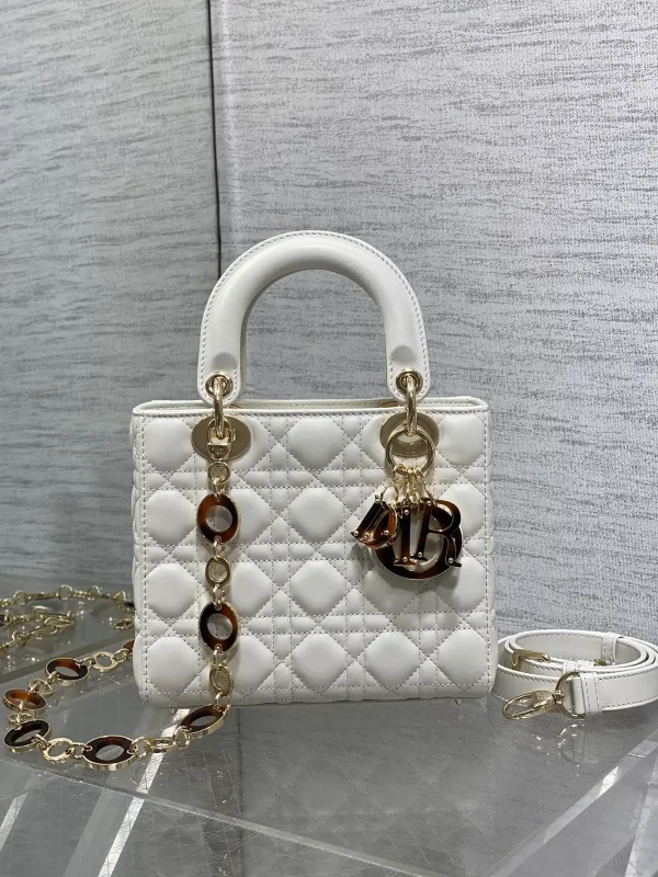 Dior White Quilted Top Handle Bag with Dual Shoulder Straps image 1