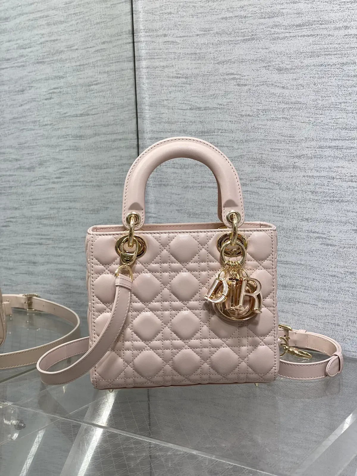 Dior Quilted Top Handle Bag with Detachable Shoulder Strap image 1