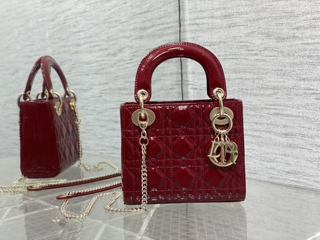 Dior Quilted Top Handle Bag with Chain Strap image 1