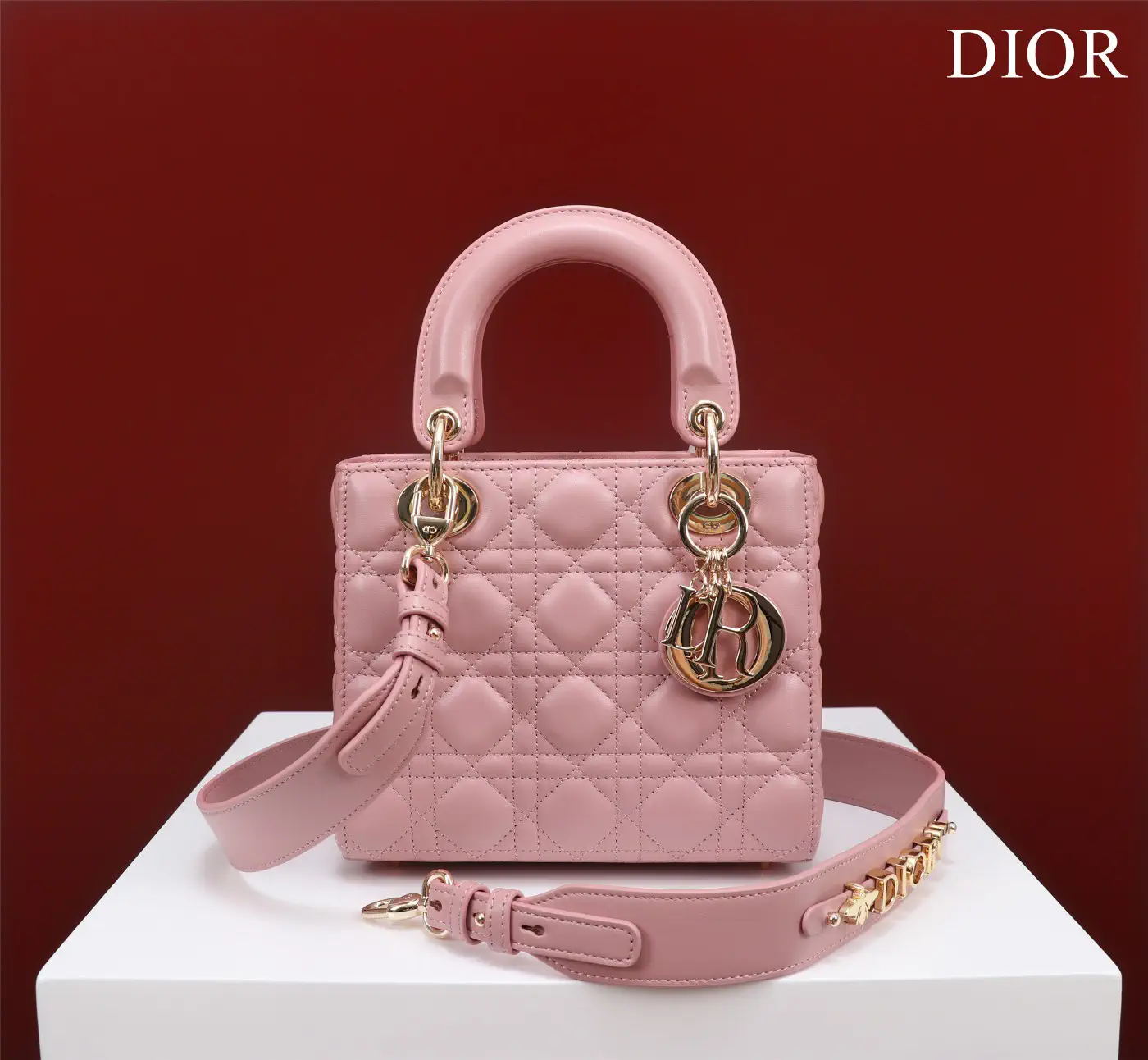 Dior Quilted Top Handle Bag with Detachable Shoulder Strap image 1