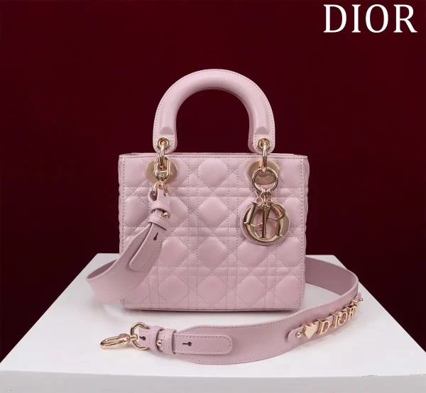 Dior Quilted Top Handle Bag with Letter Shoulder Strap image 1