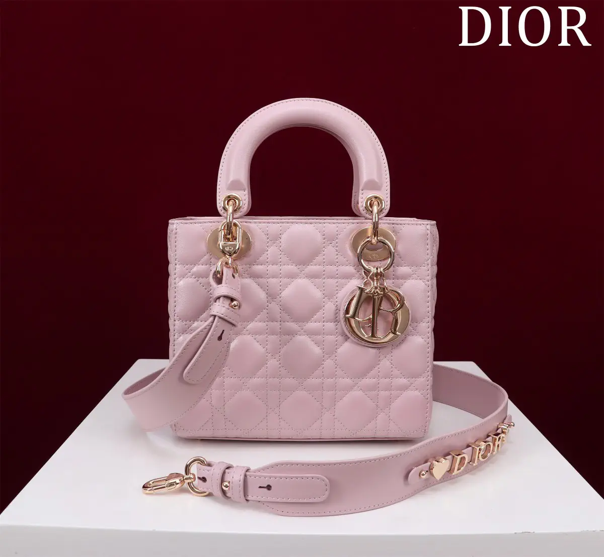 Dior Quilted Top Handle Bag with Letter Shoulder Strap image 1