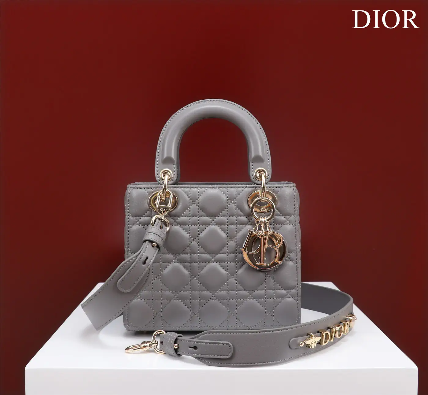 Dior Quilted Top Handle Bag with Detachable Shoulder Strap image 1