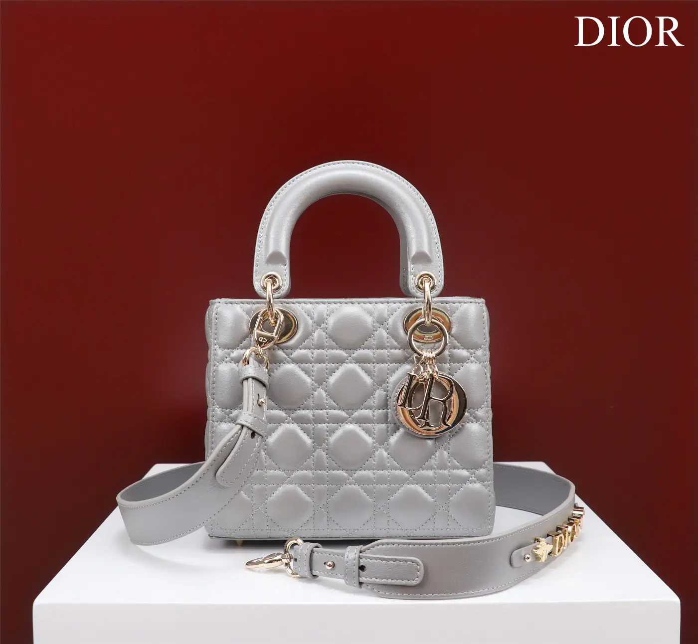 Dior Quilted Top Handle Bag with Detachable Shoulder Strap image 1