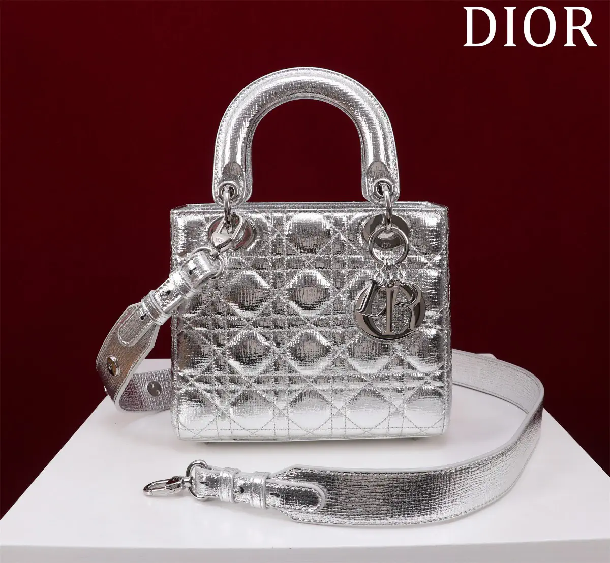 Dior Quilted Top Handle Bag with Detachable Shoulder Strap image 1