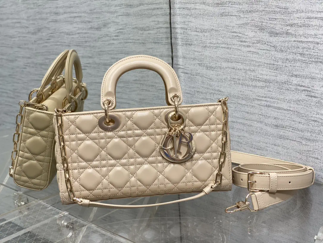 Dior Quilted Top Handle Bag with Two Shoulder Straps image 1