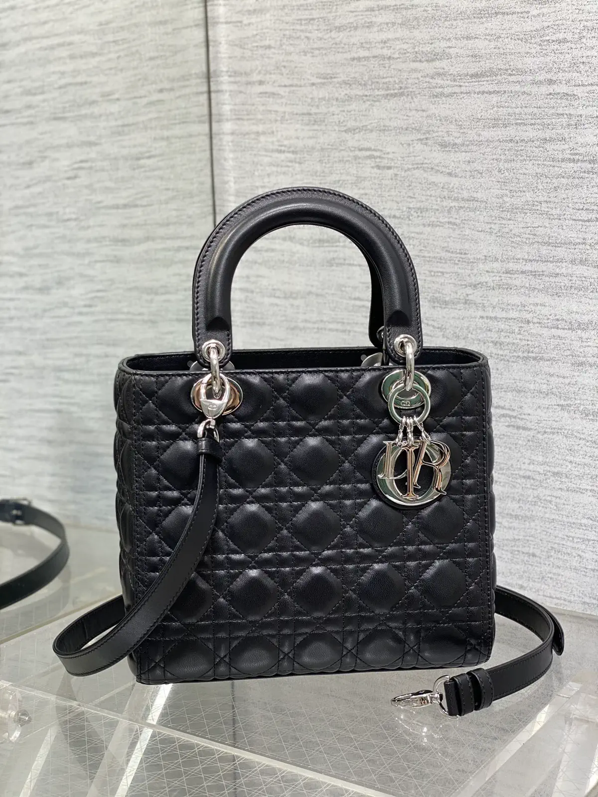 Dior Black Quilted Top Handle Bag image 1