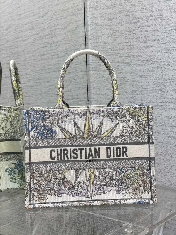 Dior Star and Floral Embroidered Tote Bag image 1