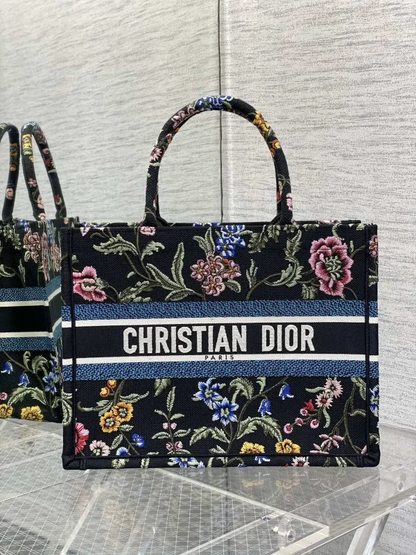 Dior Floral Embroidered Tote Bag image 1