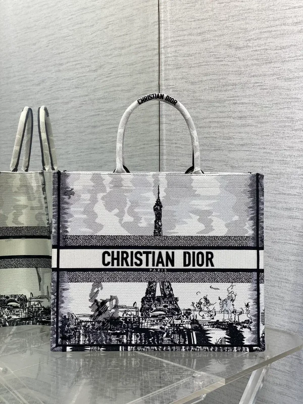 Dior Eiffel Tower Embroidered Tote Bag image 1