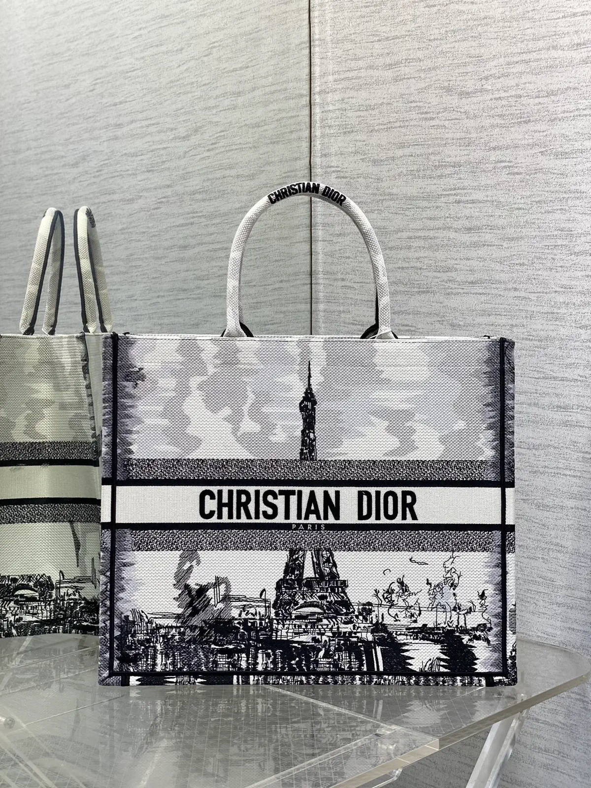Dior Eiffel Tower Embroidered Tote Bag image 1