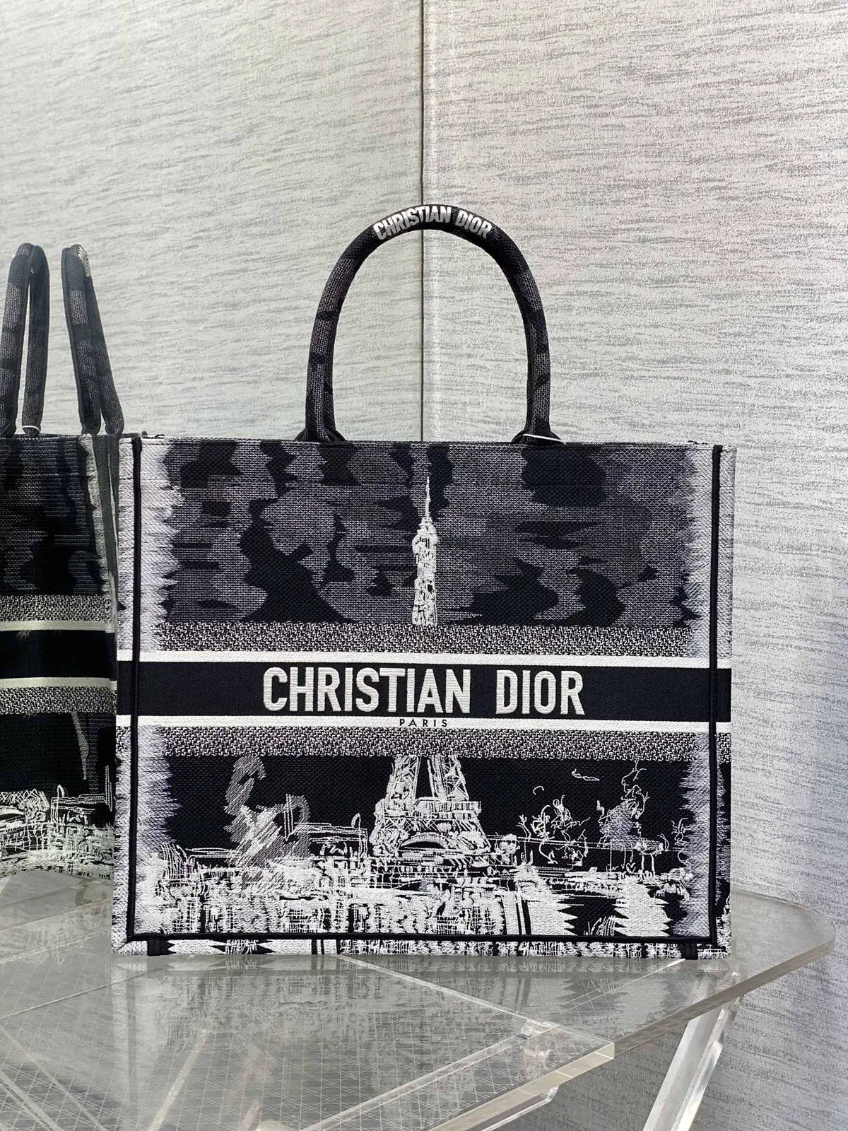 Dior Eiffel Tower Embroidered Tote Bag image 1