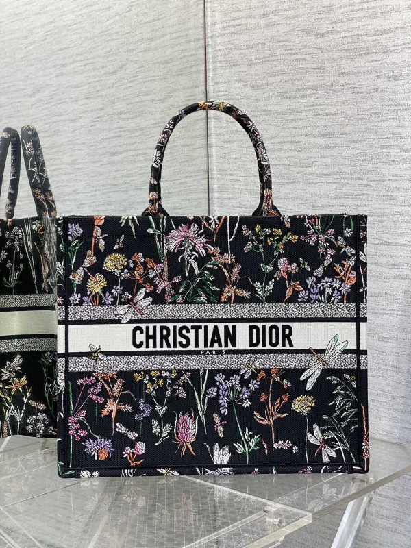 Dior Floral Embroidered Tote Bag image 1