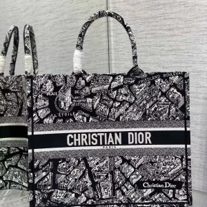 Dior Paris Map Print Large Tote Bag image 1