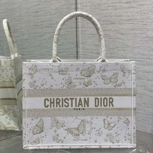 Dior Butterfly Embroidered Tote Bag image 1