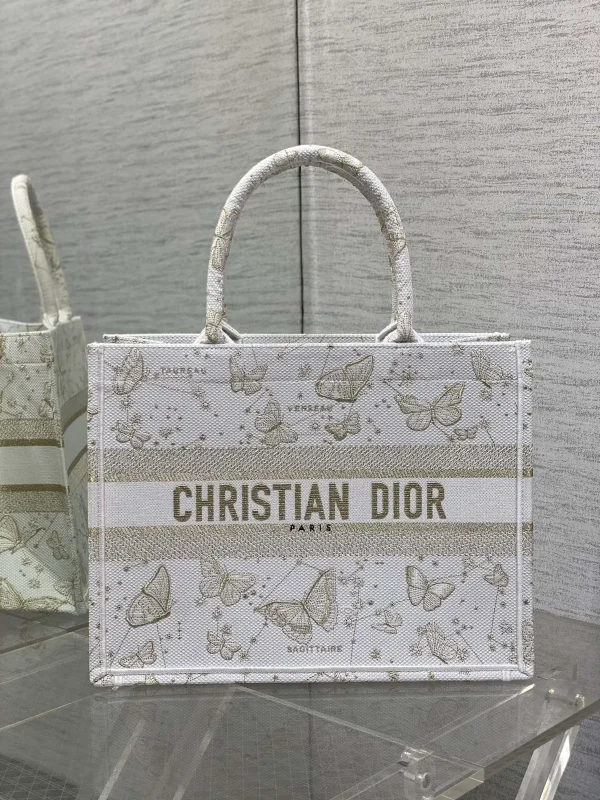 Dior Butterfly Embroidered Tote Bag image 1