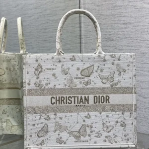Dior Butterfly Embroidered Tote Bag image 1