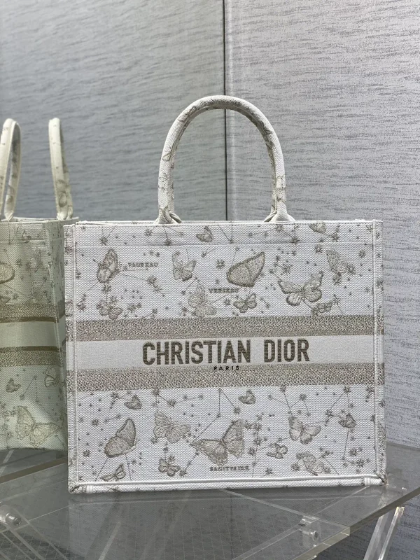 Dior Butterfly Embroidered Tote Bag image 1