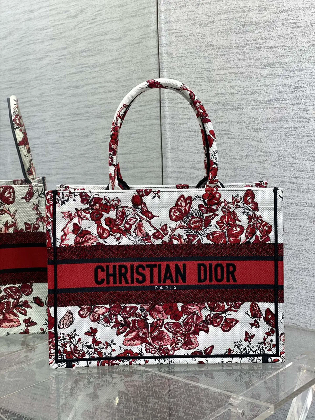 Dior Floral Butterfly Print Tote Bag image 1
