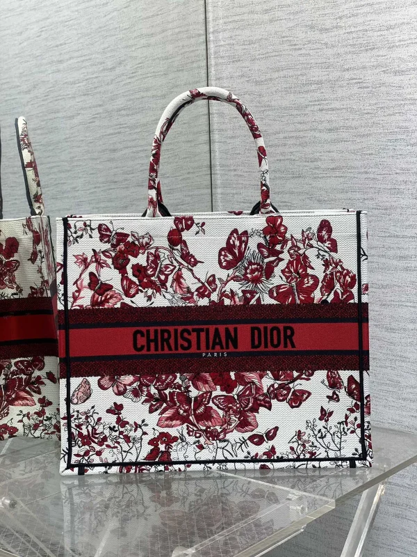 Dior Floral Butterfly Print Tote Bag image 1