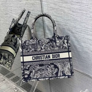 Dior Tiger Embroidered Tote Bag image 1