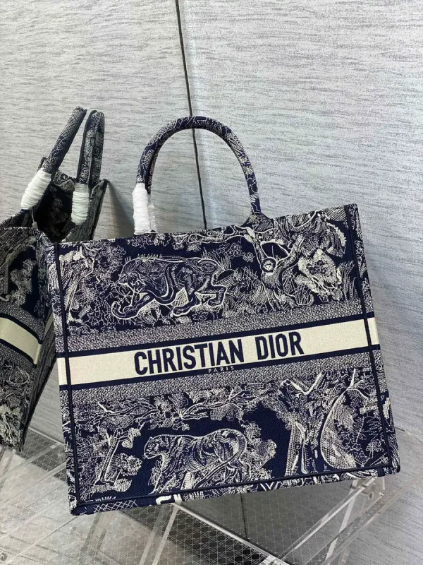 Dior Tiger Embroidered Tote Bag image 1