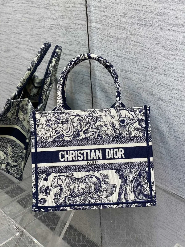 Dior Tiger Embroidered Tote Bag image 1