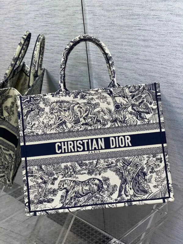 Dior Tiger Embroidered Tote Bag image 1