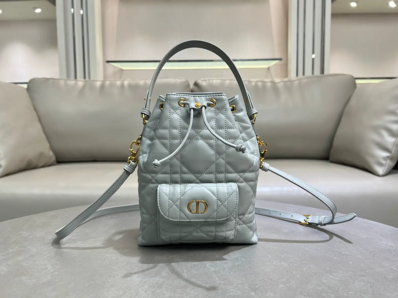 Dior Caro Quilted Bucket Bag image 1