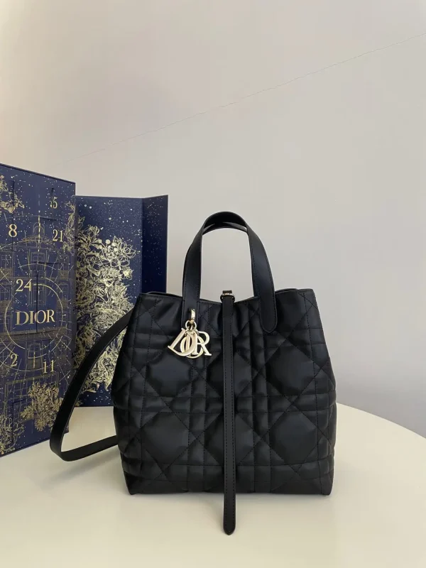 Dior Black Quilted Top Handle Bag image 1