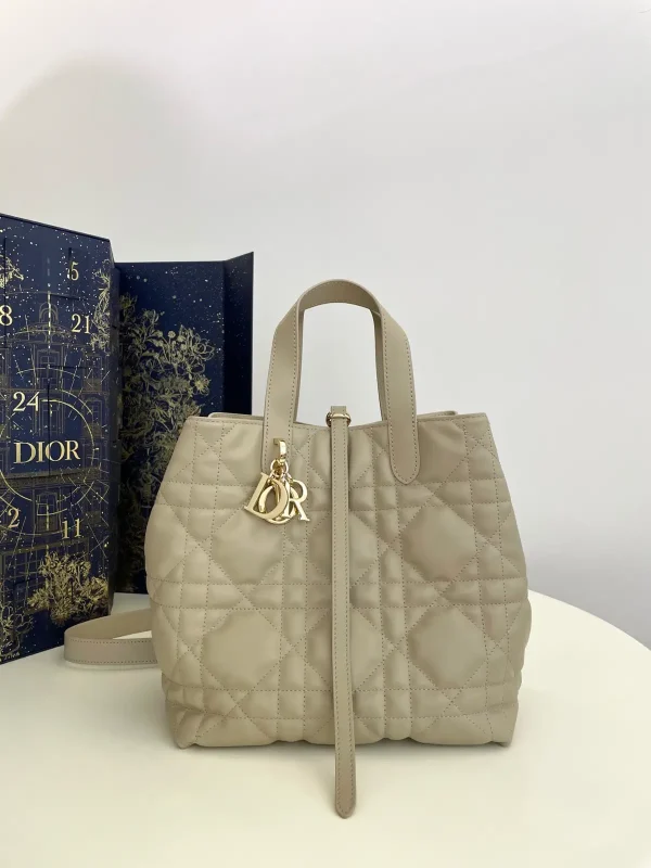 Dior Quilted Top Handle Bag with Long Shoulder Strap image 1