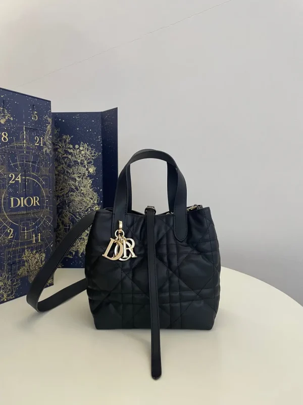 Dior Black Quilted Top Handle Bag image 1