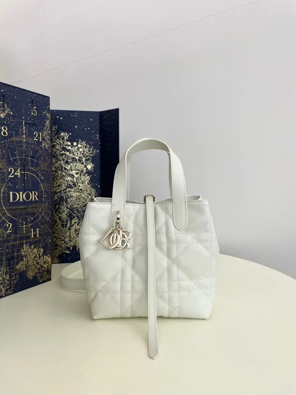 Dior White Quilted Top Handle Bag image 1