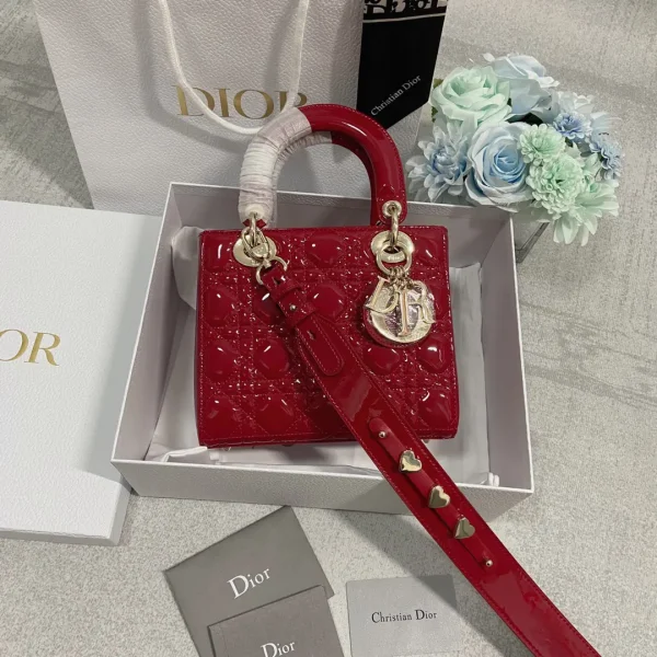 Dior Quilted Patent Top Handle Bag with Shoulder Strap image 1